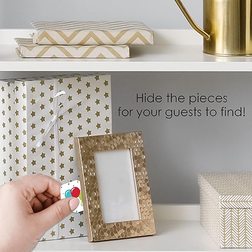 Miniatura 3 de Big Dot of Happiness Alegre feliz cumpleaños - Colorida búsqueda del tesoro para fiesta de cumpleaños - 1 soporte y 48 piezas de juego - Juego de