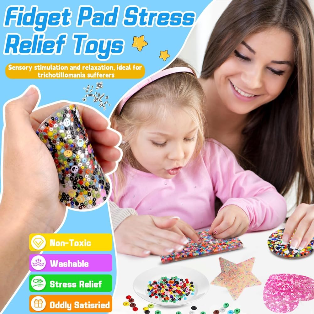 Skin Picking Fidget Toys, 4 Stück Silikon Spielzeug - Fünfzackiger Stern, Herzförmig, Rund, Rechteckig - Haut Picking Relief Toy für ADHD OCD