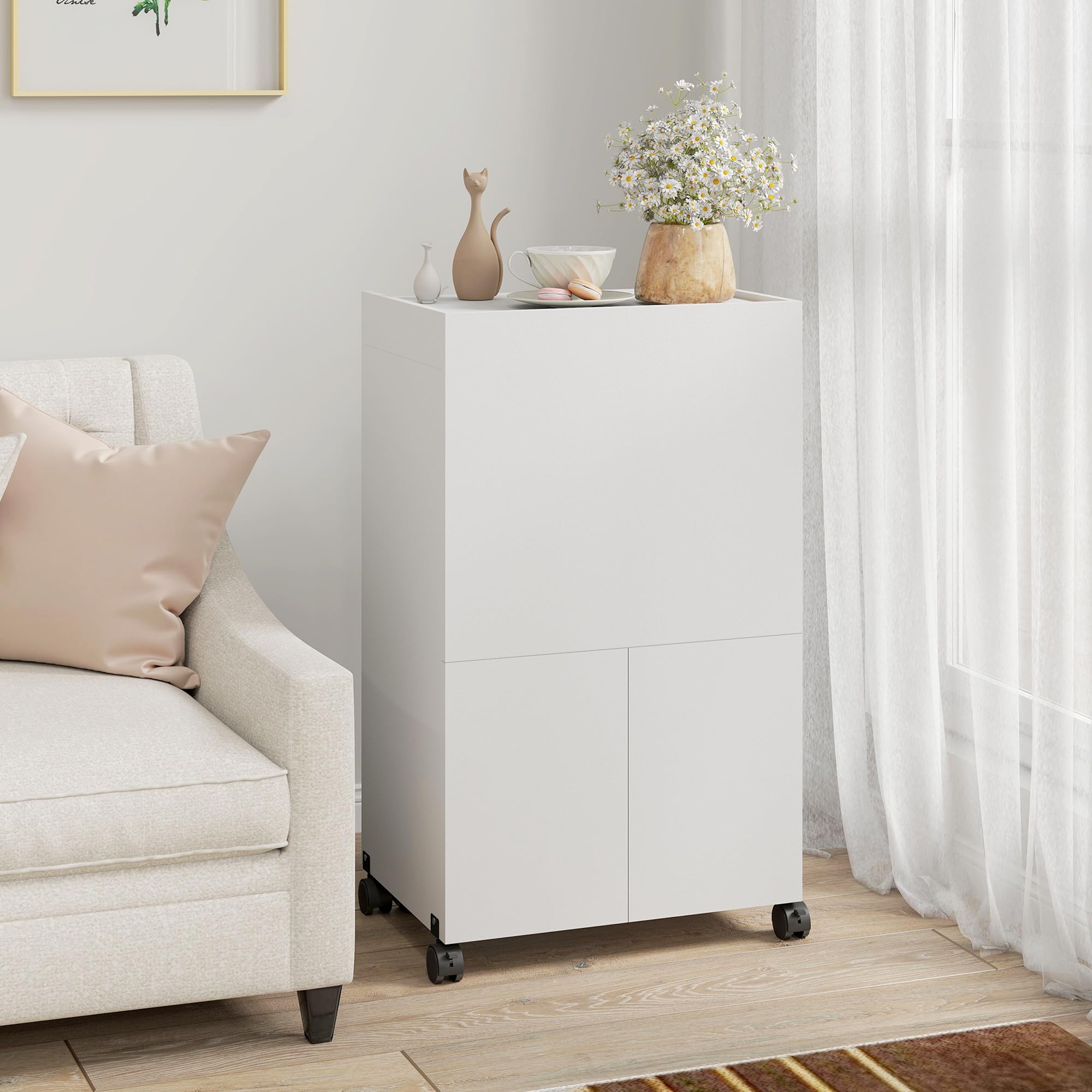 HOMCOM Mobile Asse da Stiro Pieghevole con Ruote e Portaferro da Stiro, Mobile da Stiro Multiuso con Ripiani, Vano Aperto, per Lavanderia, Bagno, 154x55x87 cm, Bianco