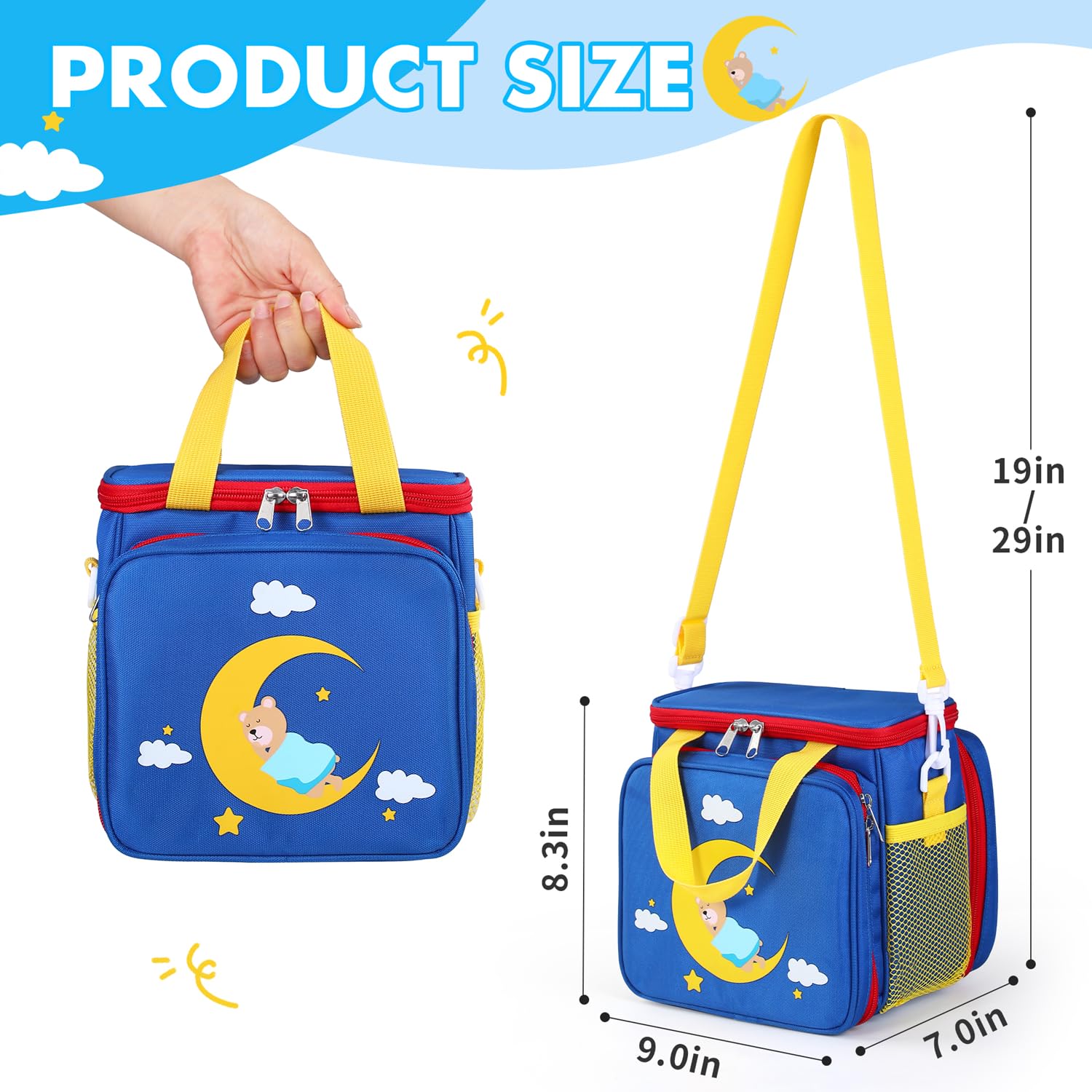 Piaclen Carrying Case Compatible with Little Tikes Story Dream Machine Books Starter Set and Accessories,Portable Storage Bag for Story Books and Character with Handle and Shoulder Strap (Blue)