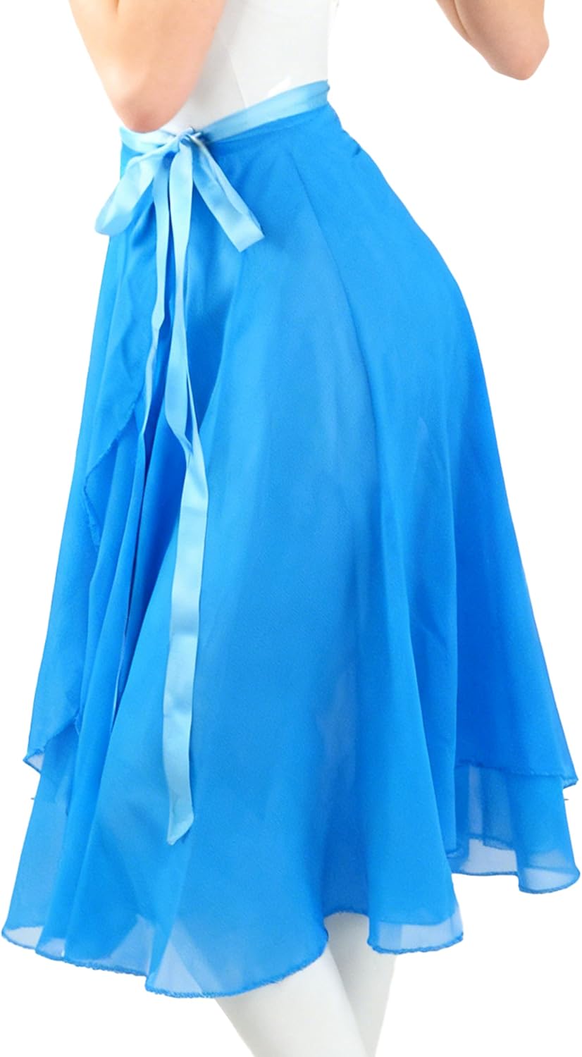 Wuchieal Dance Skirts for Women, Long Chiffon Ballet Skirt, Women's Dance Wrap Skirt with Tie - Image 5