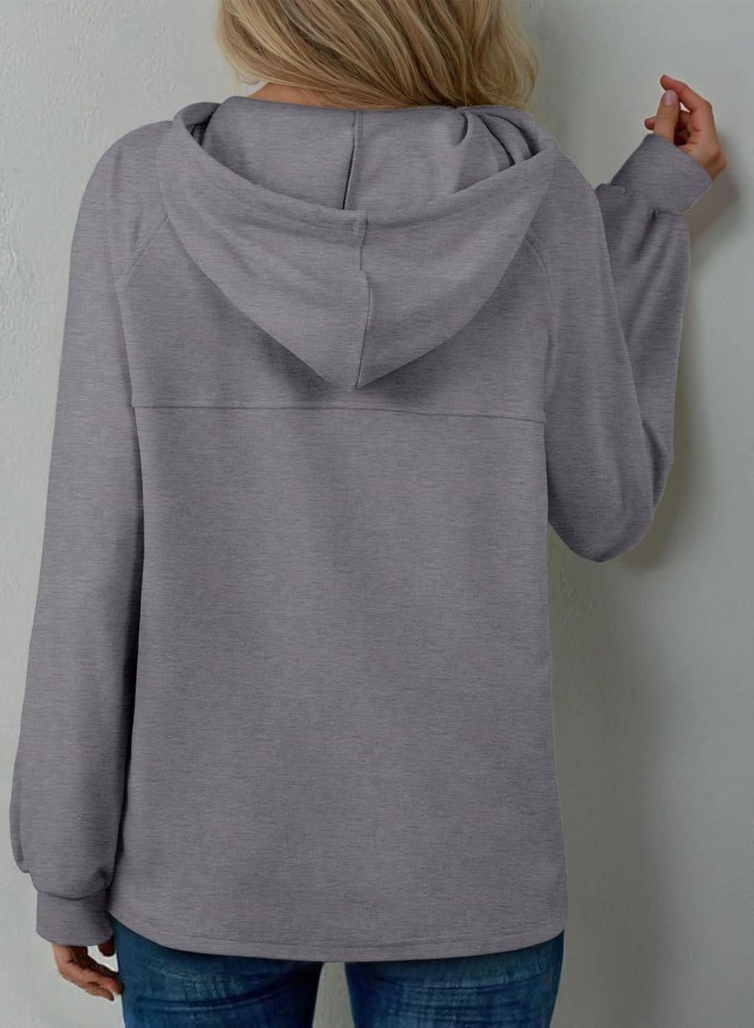 Dokotoo Hoodies for Women Soft Long Sleeve Casual Hoodie Oversized Sweatshirt Lightweight Knit Pullover Hooded Tops - Image 3