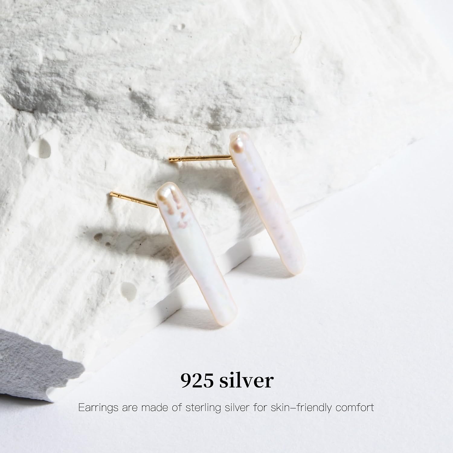 IDOKAWA Baroque Freshwater Pearl Sterling Silver Drop/Stud Earrings for Women's Birthday Gift