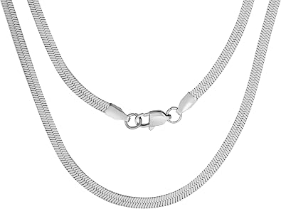 HAQUIL Flexible Stainless Steel Herringbone Snake Chain Necklace, Jewelry Gift for Men and Women 16/18/20/22/24/26/28/30 3/4/5/6/7mm