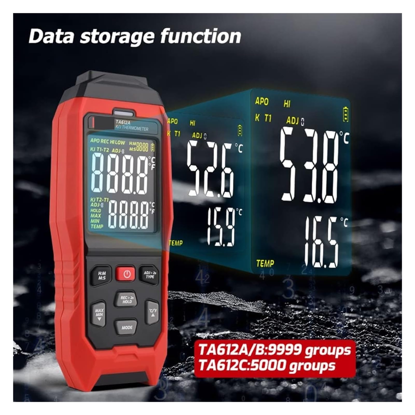 4 Kanäle Digital K-Typ mit 5000 Gruppen Programmierbare Temperaturaufzeichnung -200~1372 °C Messbereich Akustisch und visuell,Präzisionsinstrument(4 Channel)