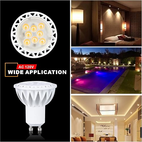 Miniatura 5 de Bombillas halógenas LED GU10 regulables de color blanco cálido de 50 W, equivalentes a 38 grados de ángulo de haz de luz, para iluminación empotrada