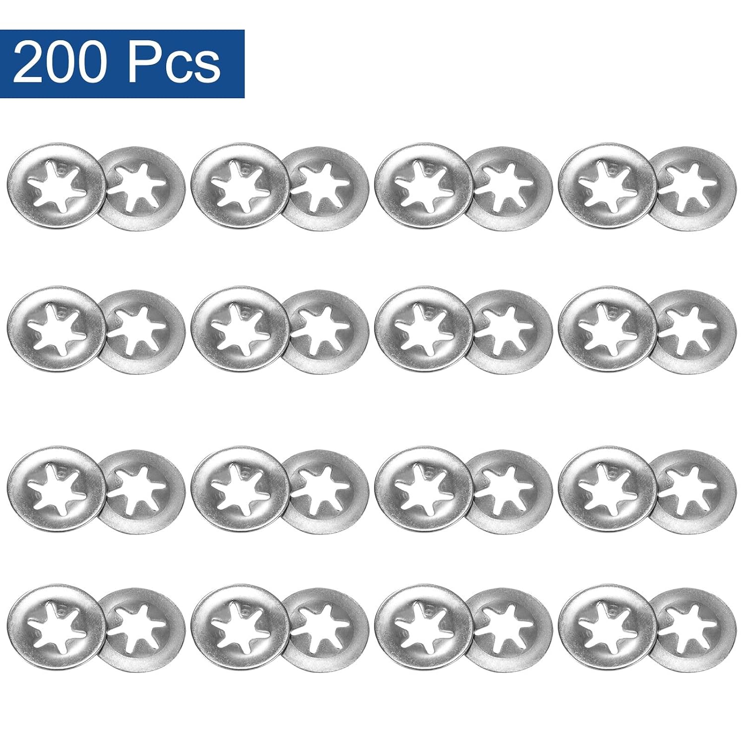 #US 200pack Internal Tooth Washers M3 Stainless Steel Push Nuts