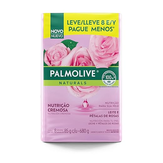 Sabonete em Barra Palmolive Naturals Nutrição Cremosa Leite e Pétalas de Rosa 85g