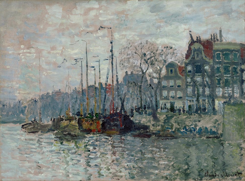 Lámina de Monet sobre Amsterdam en marco negro para inspirar tu hogar