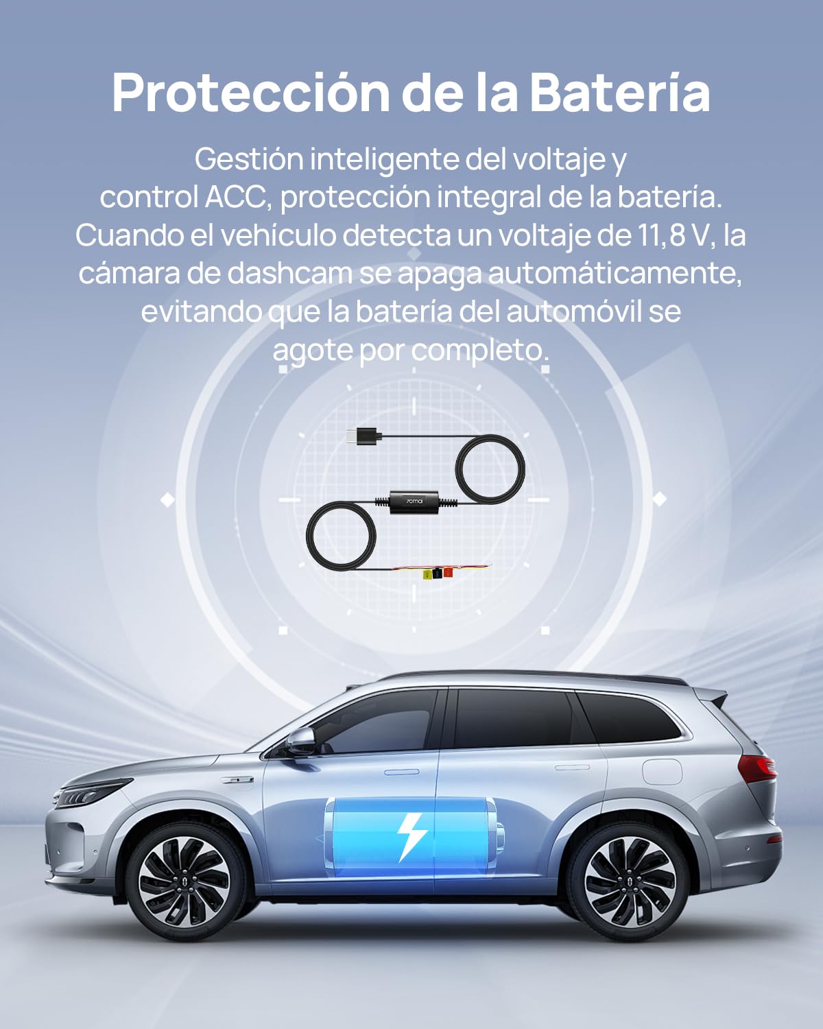 70mai Hardwire Kit UP03, 10ft Mini USB Car Dash Cams, 24 Horas de vigilancia de estacionamiento Fuente de alimentación Dash CAM Omni, M500