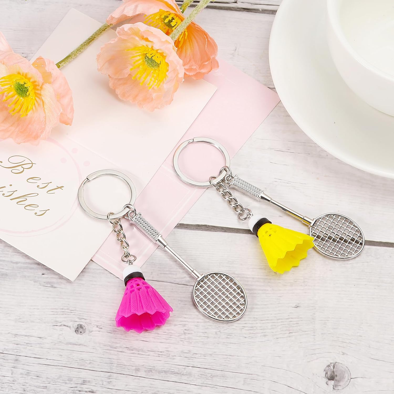 PATIKIL Badminton Keychain, Badminton Lover Key Chain Sports Pendant Badminton Ball Charm Keychain image 3