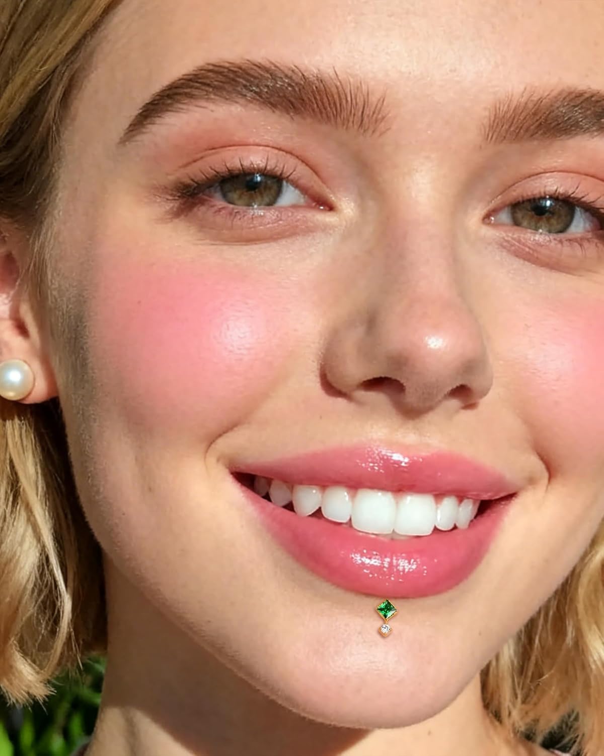 COCHARM 16G Titanium Flat Back Helix Piercing Jewelry, Square Design Threadless Cartilage Tragus Earring Stud, Gold and Silver Tone Conch Lobe Jewelry - Image 6