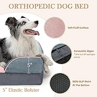 Vista 179 de Comfort Expression Cama ortopédica para perros extra grandes de 45 x 35 pulgadas, cama para mascotas XL de espuma tipo caja de huevos impermeable