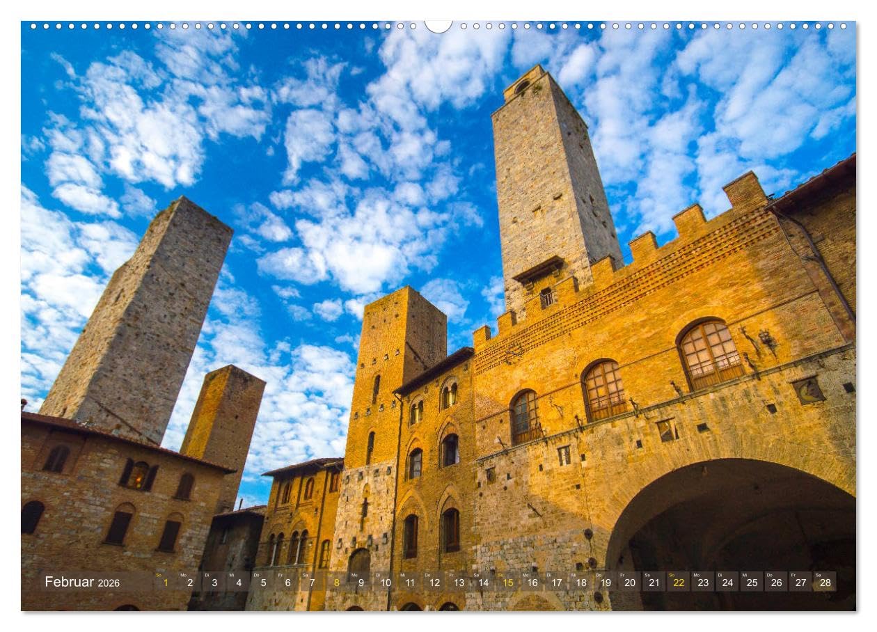 TOSKANA im magischen Licht (hochwertiger Premium Wandkalender 2026 DIN A2 quer), Kunstdruck in Hochglanz: Italiens lichtvolle Region fasziniert! (CALVENDO Orte)