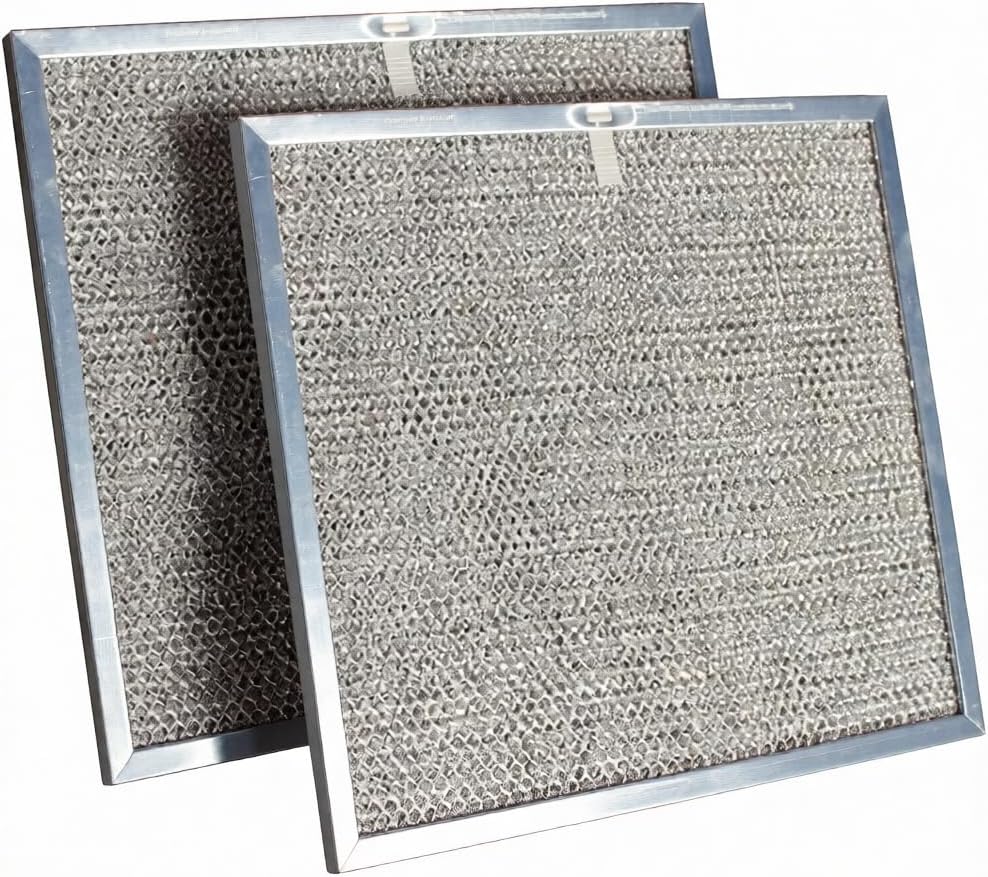 Filter Everything Replacement Range Hood Filter, Compatible with Broan BPS1FA30 & GE WB02X10713 – 11‑3/4″ × 14‑1/4″ × 3/8″ Aluminum Grease Filter, 2‑Pack