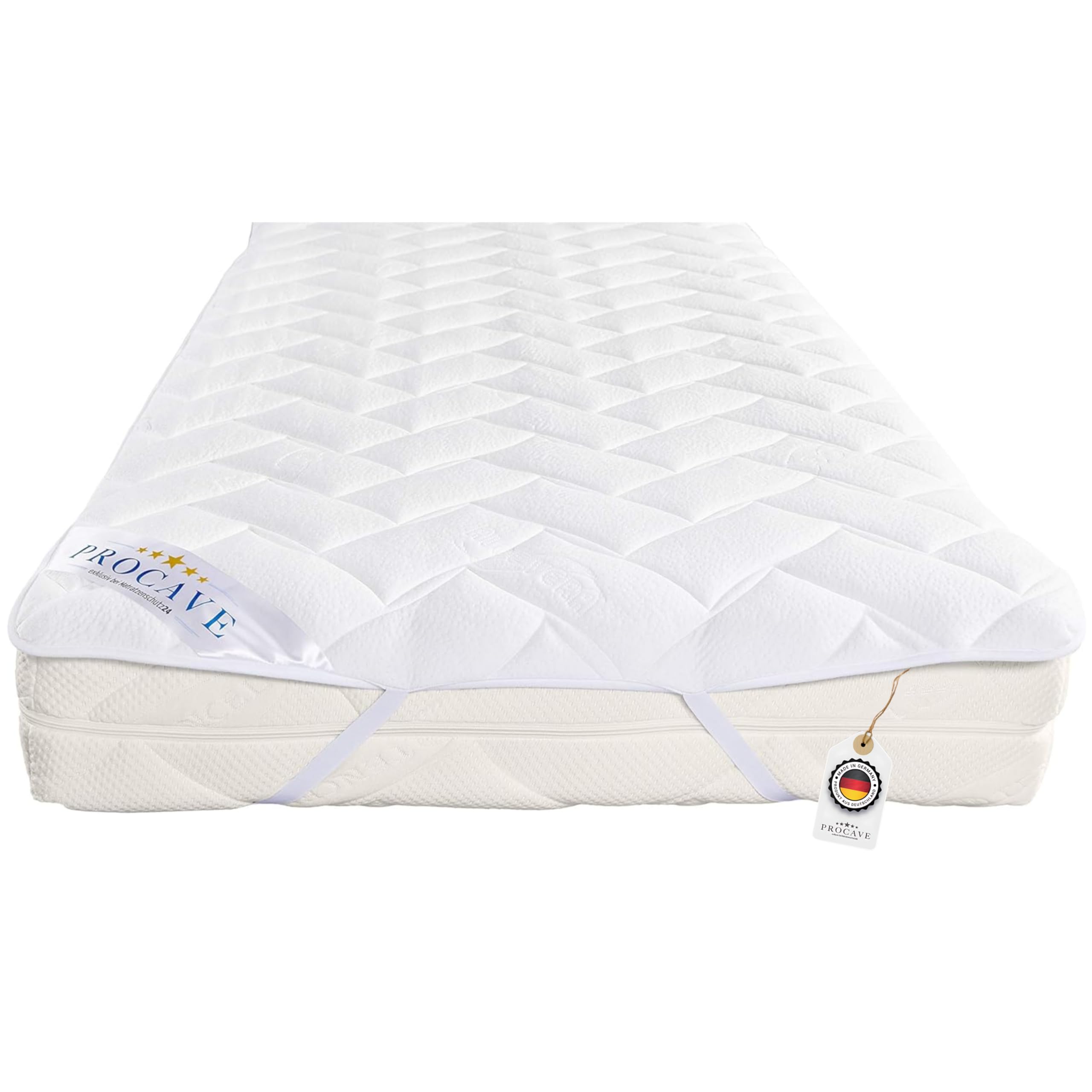 PROCAVE 1810-1811-1812 Protège-Matelas surpiqué, AloeVera, Weiß, 140x200 cm