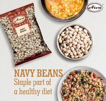 Aiva Dried Navy (Pea) Beans | White Beans Dry | Dried Legumes - 4 LB, Navy Bean Seeds, Dried White Beans for Cooking