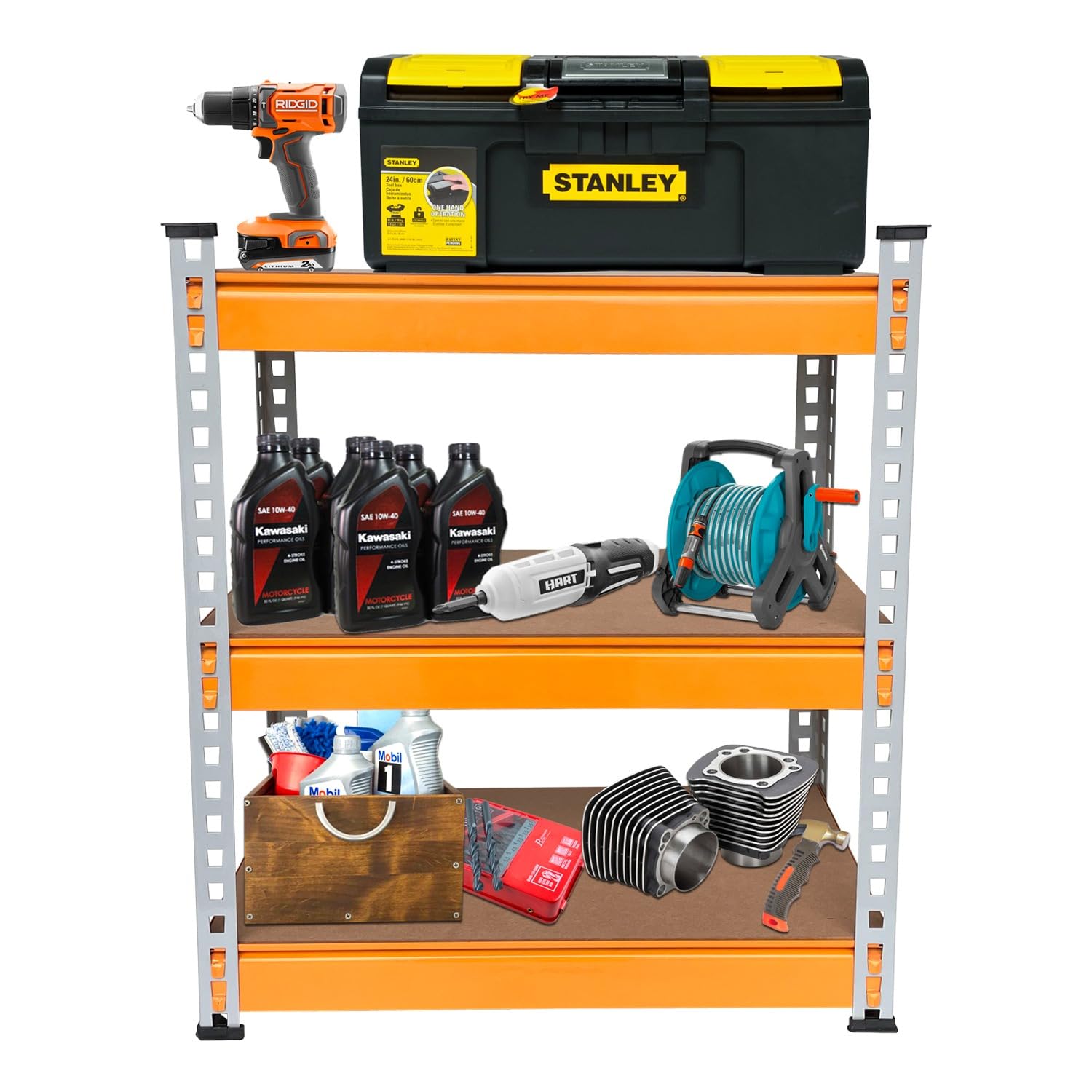 SmartSlide Adjustable 3-Shelf Metal Shelving Unit Storage Utility Rack Garage Shelves Boltless Storage Rack & Shelves for Home Kitchen Display Rack (3 Shelf 36 x 12 x 36)