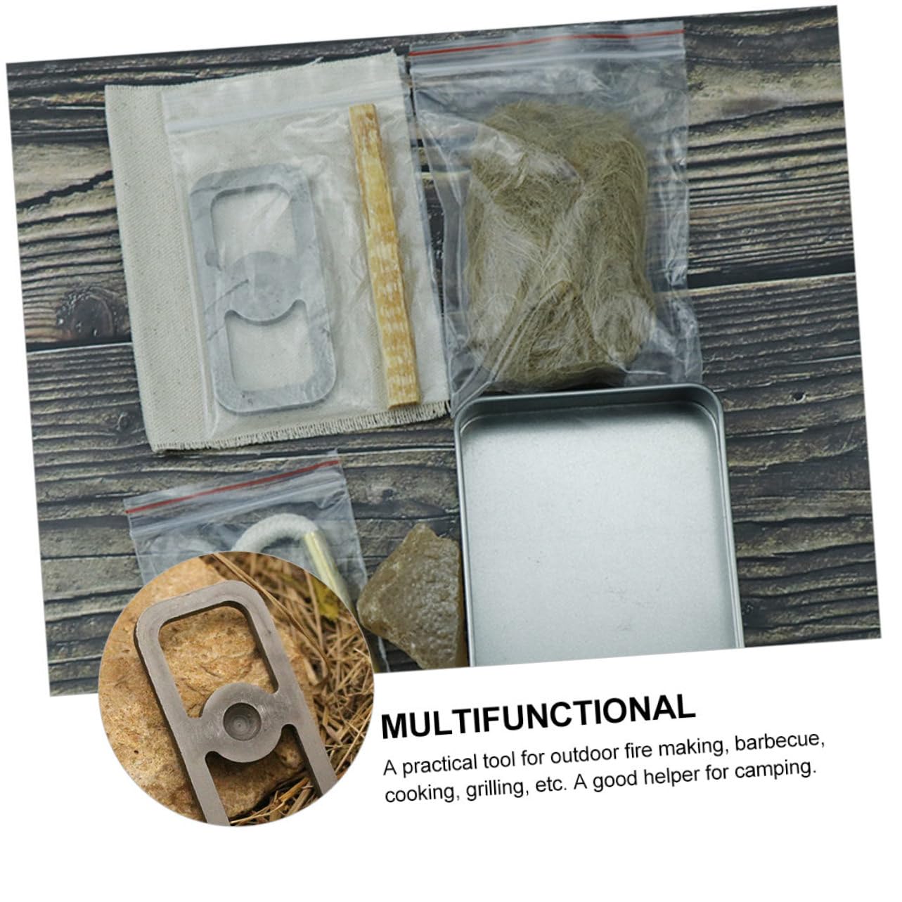 UKCOCO Encendedor De Cuerda para Exteriores Kit De Inicio De Fuego Algodon Resistente Ligero 1 Set Suministros Camping Senderismo Supervivencia Al Aire Libre