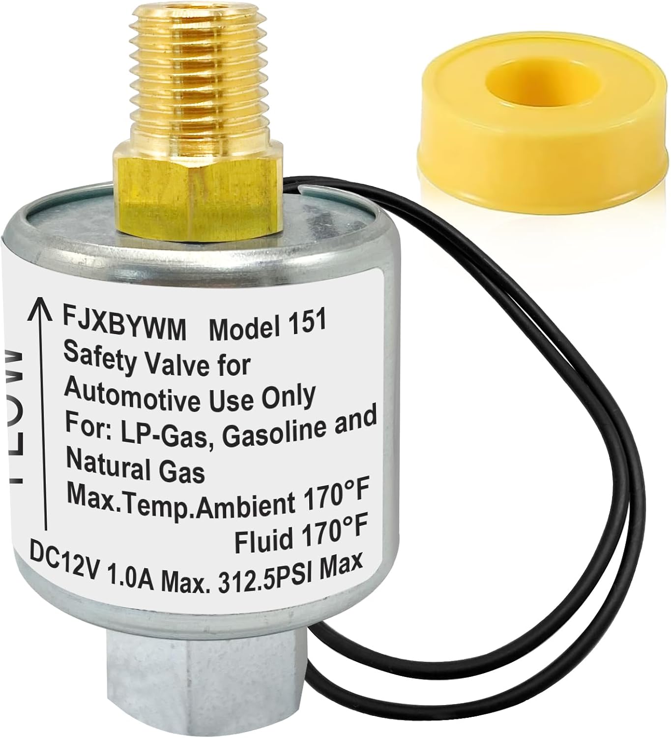 Solenoid Valve, Propane 12v Solenoid Fuel Lock Off Valve Lock off Lpg Liquid Vapor Gas 1/4" NPT, 180° Fitting – For LPG Liquid/Vapor, Natural Gas, Diesel, Gasoline, Air Systems. Max 312.5 PSI.