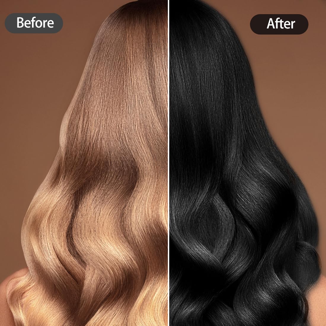 Black Hair Dye Shampoo 3 in 1, 500ML Colorante Nero per Donna Uomo, Colorante Capelli Istantaneo, Shampoo Capelli Colorati,Hair Color - Naturale-per Capelli per Donna Uomo (Nero)