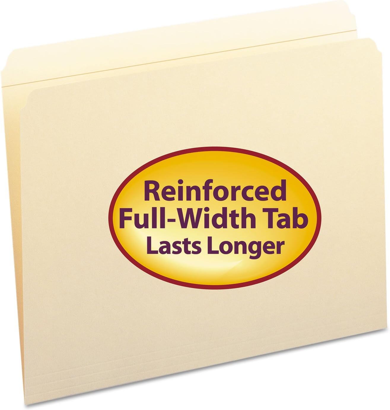 File Folder, Reinforced Straight-Cut Tab (Not Undercut), Letter Size, Manila, 100 per Box (10310)
