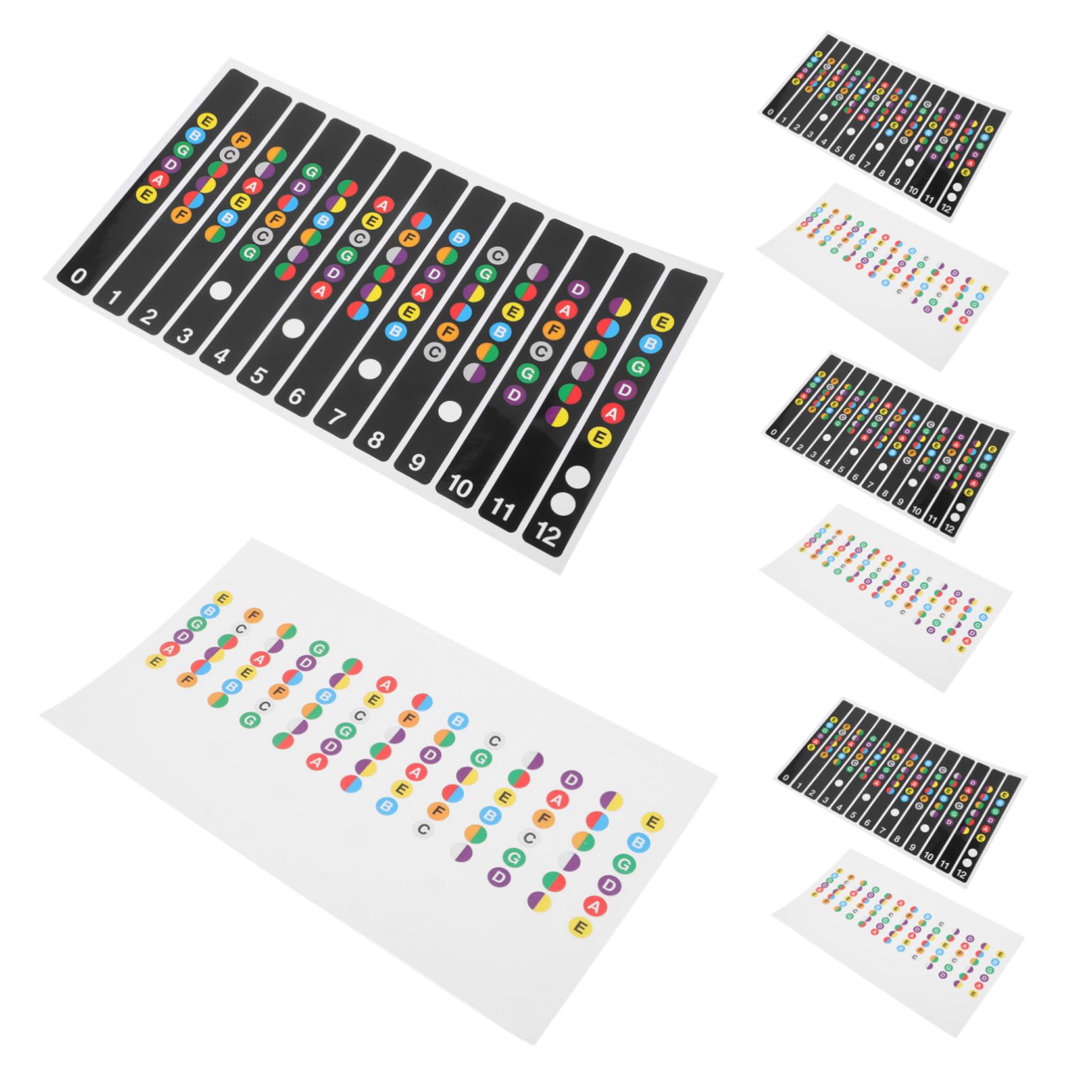 ibasenice 50pezzi Adesivi Per Tastiera Chitarra Elettrica Stickers Note Musicali Per Principianti Facili Da Applicare e Visibili Per Apprendimento e Pratica Della Chitarra