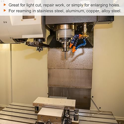 Miniatura 5 de Escariador de mandril de 0.299in H7 punta de carburo recta, vástago redondo, fresadora