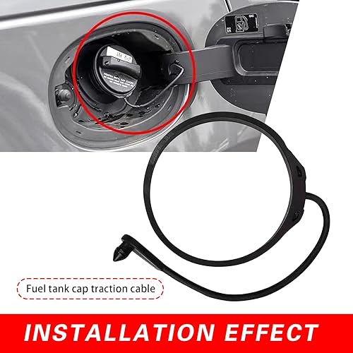 Miniatura 5 de ijuicy Correa de tapa de depósito de combustible, correa elástica antielástica, repuesto OEM #LR053665 LR053666, compatible con Range Rover (negro)