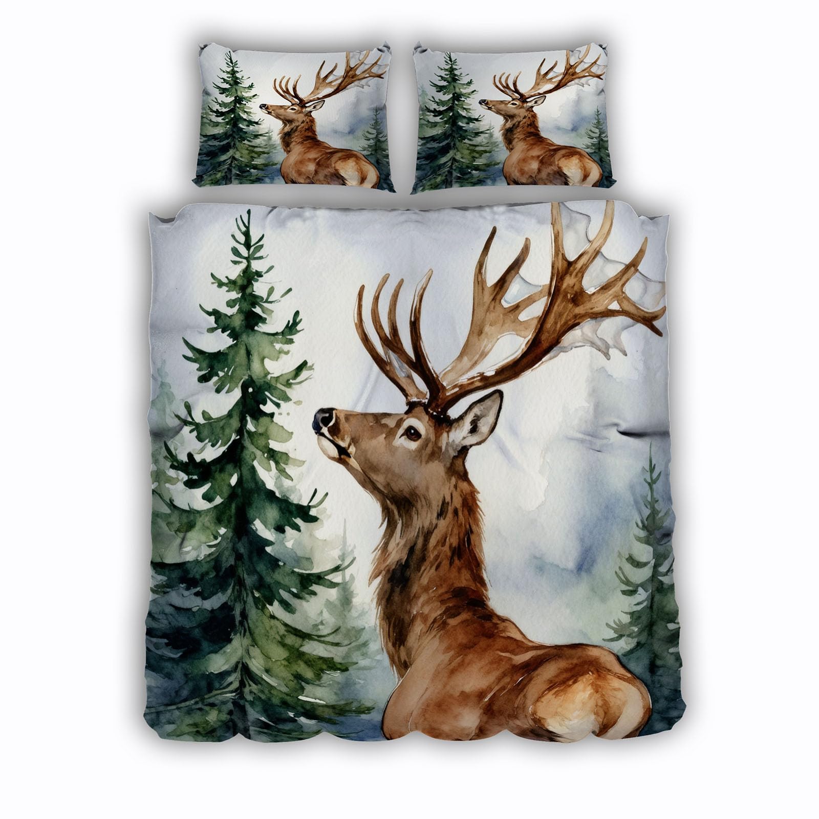 Parure de Lit Animaux Cerfs 220x240 pour une Chambre Style Chalet