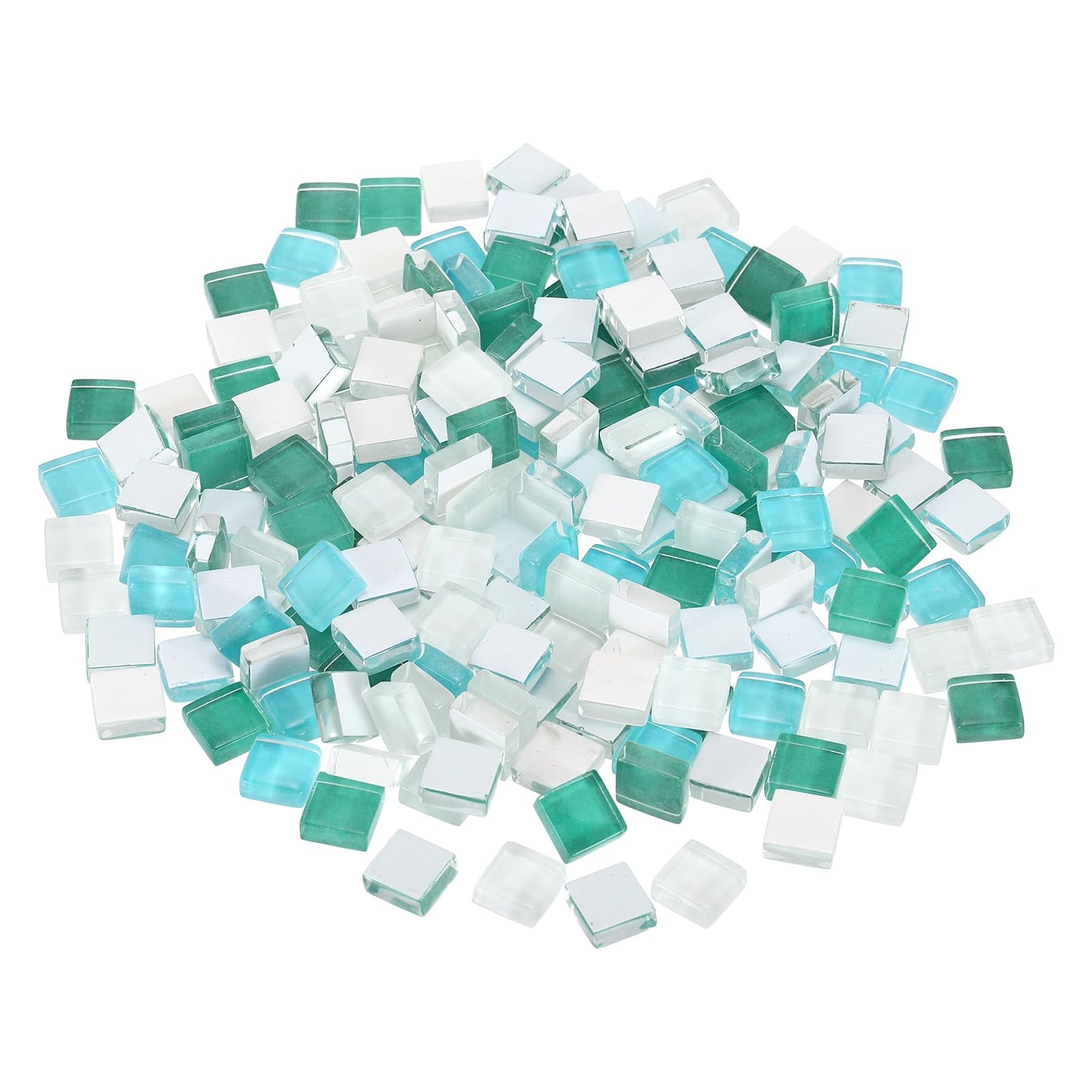 sourcing map Mosaic Tiles, 1 x 1cm Micro Glass Tiny Mini Mosaic Tile DIY Hobbies Handmade Crystal Free Stone Craft Material Creativity (Lake Blue Series Pack of 200) — image 1