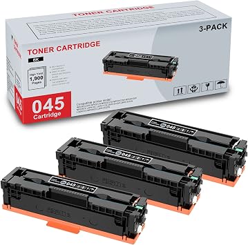 3-Pack 045 1242C001 Black Toner Cartridge Compatible CRG045 045 Replacement for Canon imageCLASS MF631Cn MF632Cdw MF634Cdw MF635Cx LBP611Cn LBP612Cdw i-SENSYS MF635Cx LBP613Cdw Printer