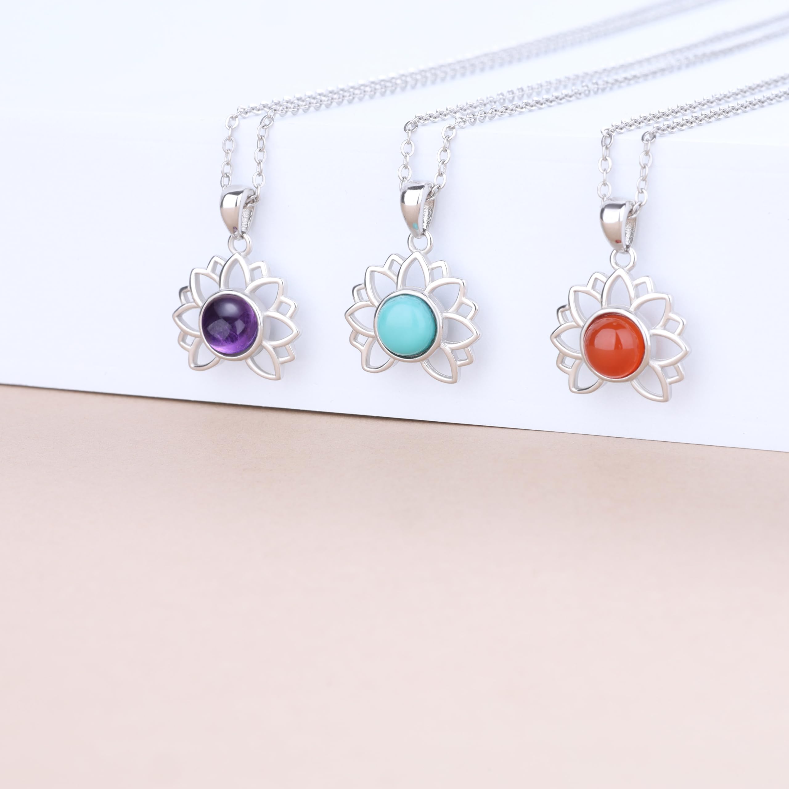 COAI Collier Argent 925 Pendentif Fleur de Lotus Femme