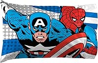 Vista 5 de Jay Franco Marvel Comics Avengers Good Guys - Juego de ropa de cama individual de 4 piezas, color azul
