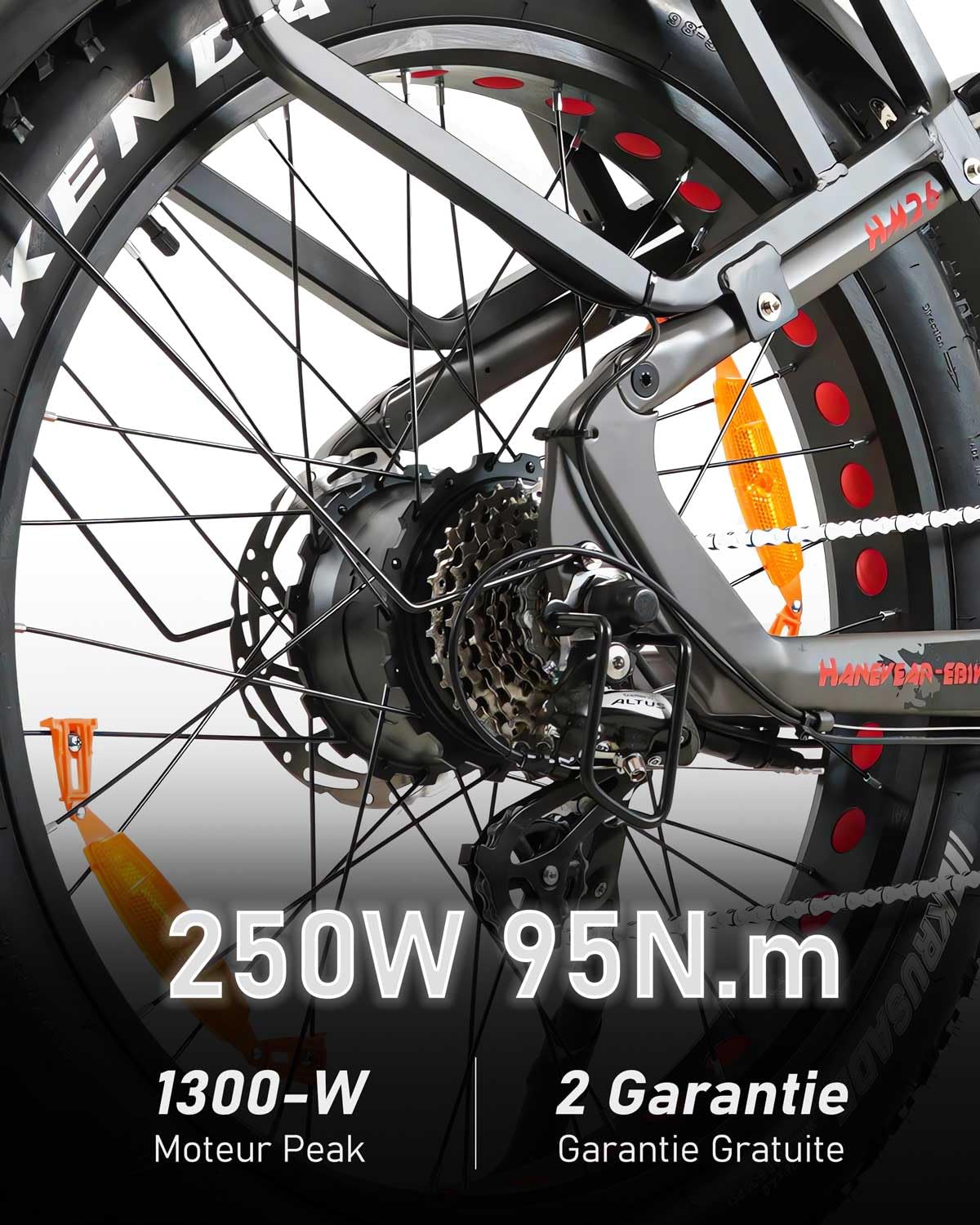 HANEVEAR HM26 Vélo Électrique, 150KM+ VTT Électrique Batterie LG 52 V 20,8 Ah, Capteur de Couple, Moteur de 95 Nm et Fat Bike Électrique Tout Suspendu, E-Bike pour Femmes Hommes
