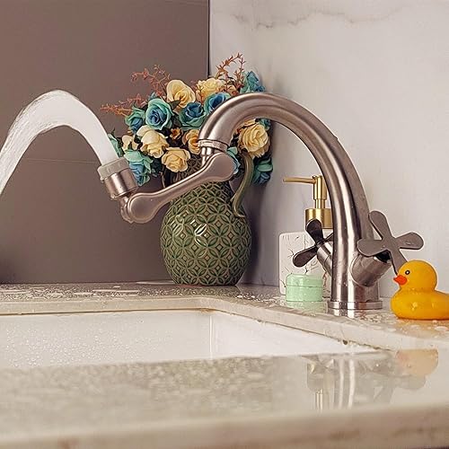 Miniatura 10 de Extensor de grifo giratorio dorado cepillado universal de rotación 1080 brazo robótico extensión giratoria para fregadero de cocina extensor