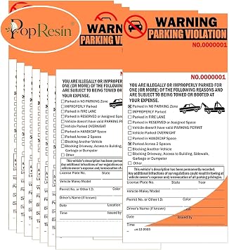 2-Part Carbonless Perforated Numbered Book Parking Violation Ticket