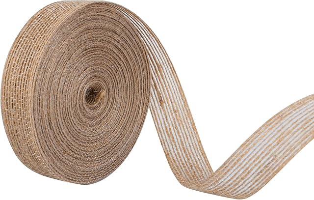 10m Hessian Ribbon for Gift Wrapping Crafting, 2cm Wide Burlap Ribbon Jute Ribbon Gift Wrapping Ribbon for Christmas New Year Wedding Birthday Party Decorations