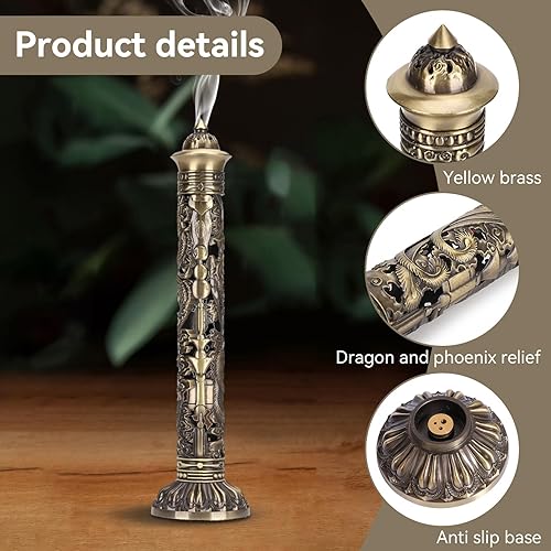 Miniatura 3 de Quemador de incienso, soporte de incienso de latón, soporte de incienso de dragón, fénix, para manualidades, quemador de incienso para adornos,