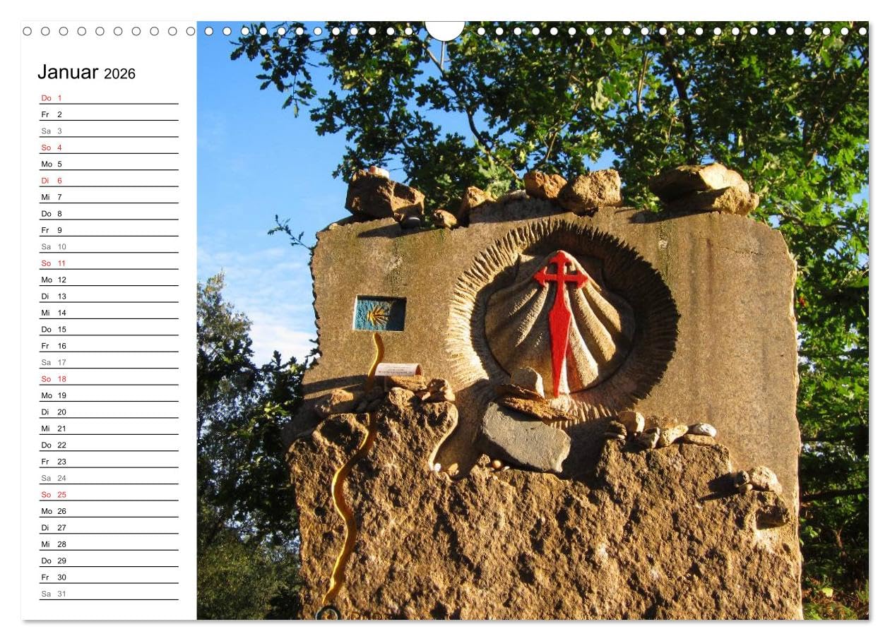 Camino Portugues - Jakobsweg (Wandkalender 2026 DIN A3 quer), CALVENDO Monatskalender: Pilgerweg entlang der portugisischen Küste von Porto nach Santiago de Compostela
