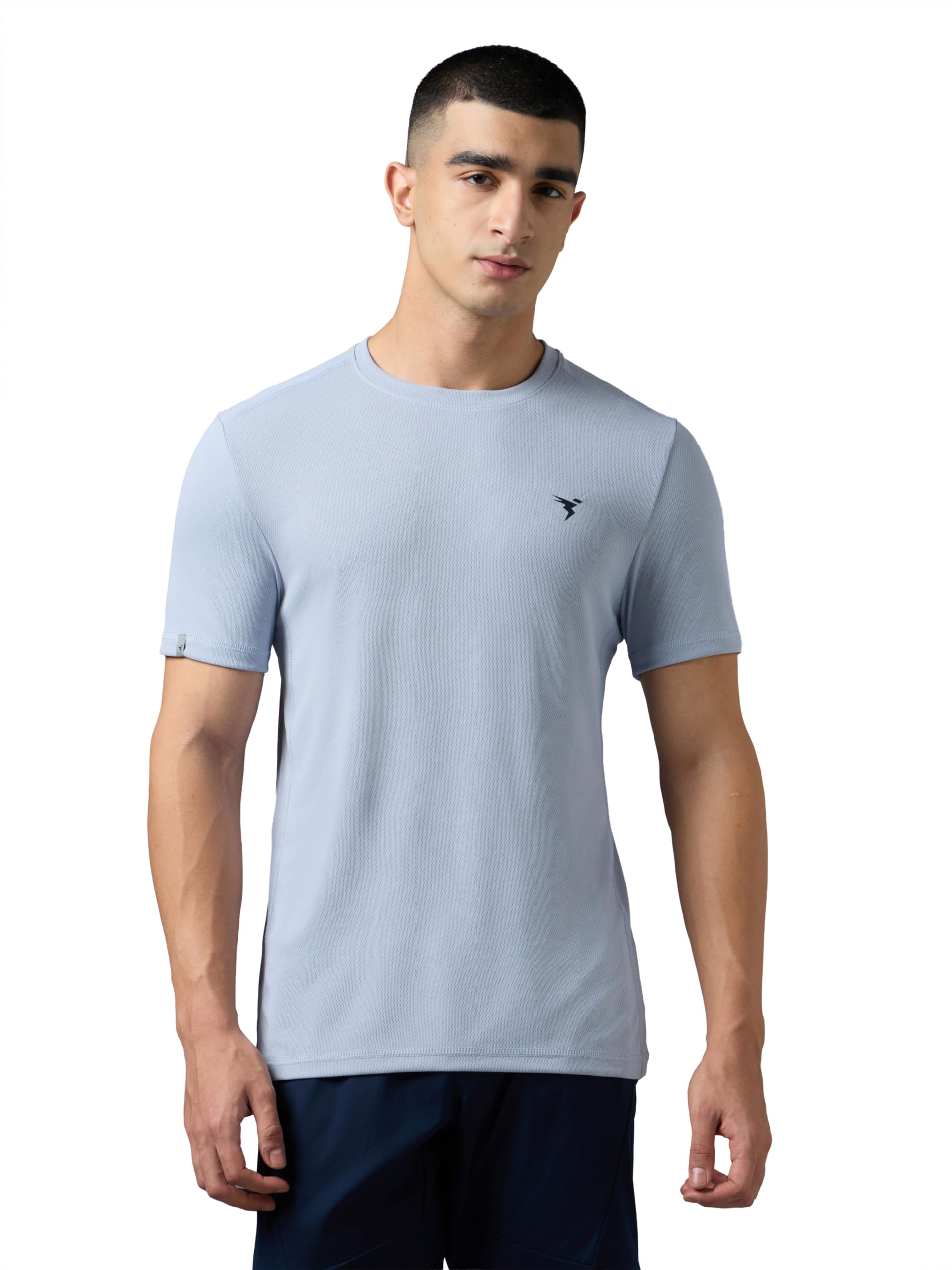 technosport Men's Solid Slim Fit Round Neck T-Shirt TECHNOCOOL+ Half Sleeve Slip On Polyester for Gym Running Workout UPF50+ Anti Odour-picture-31