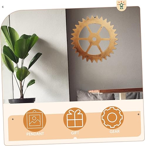 Miniatura 3 de LIFKICH 2Pcs Gear Wall Sculptures with Retro Gold Finish Creative Gear Shape Ornaments for Home Office to Install and Clean