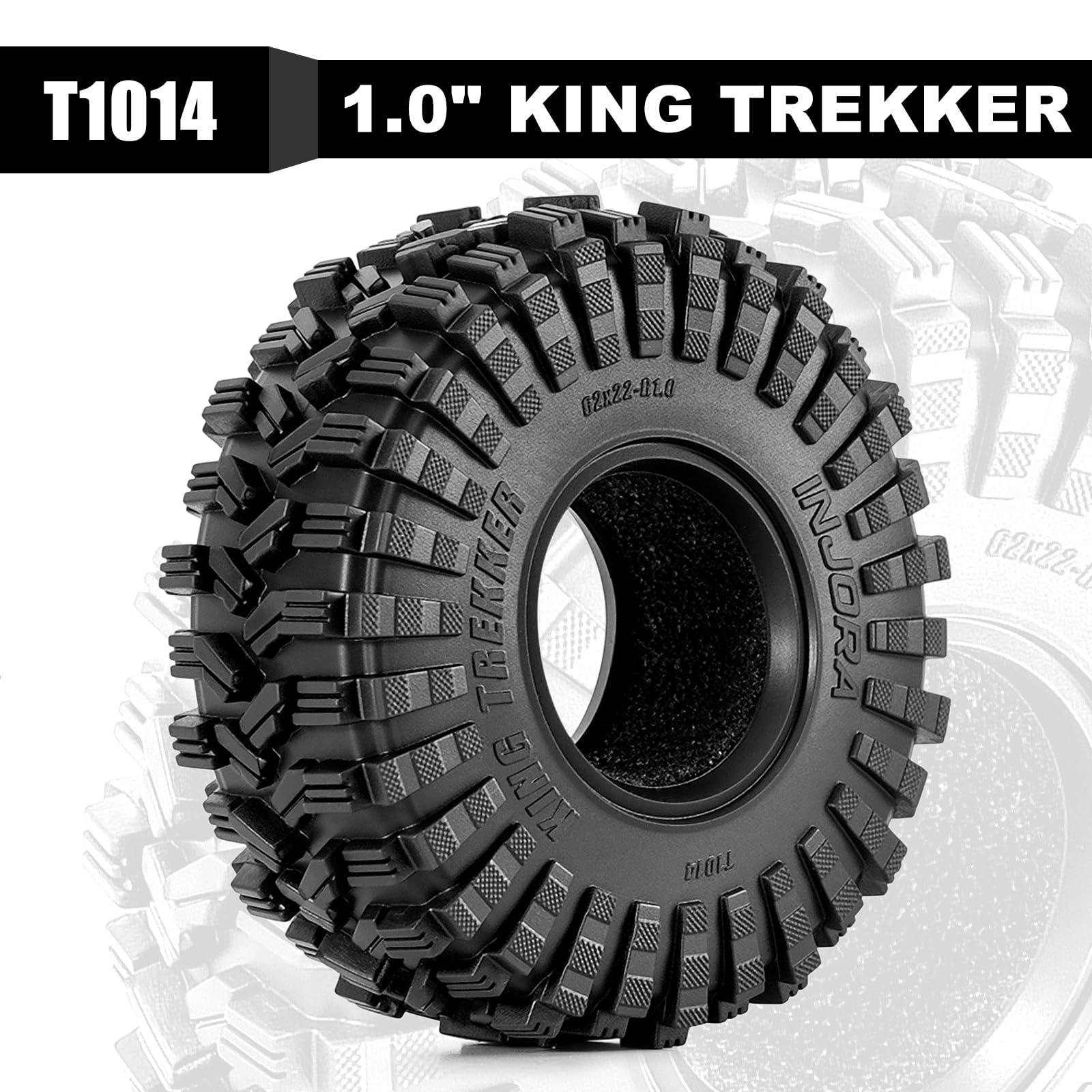 INJORA Opony 1.0 All Terrain Super Miękkie Lepkie do 1/18 TRX4M 1/24 RC Crawler Axial SCX24 FMS FCX24