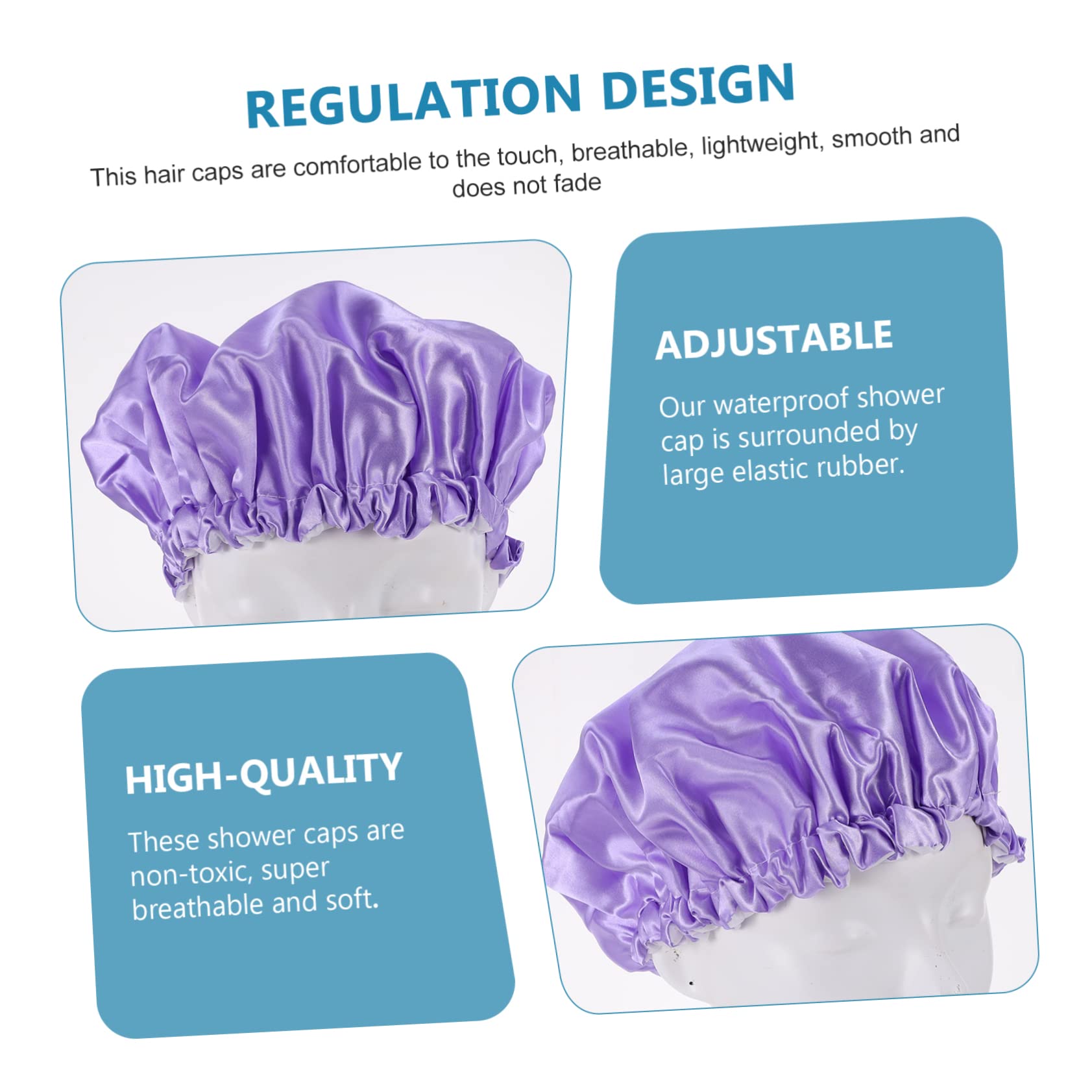 Healeved 12piezas Gorro De De Doble Para Mujeres De Morado Protección Efectiva Para Cabello Baño y Spa
