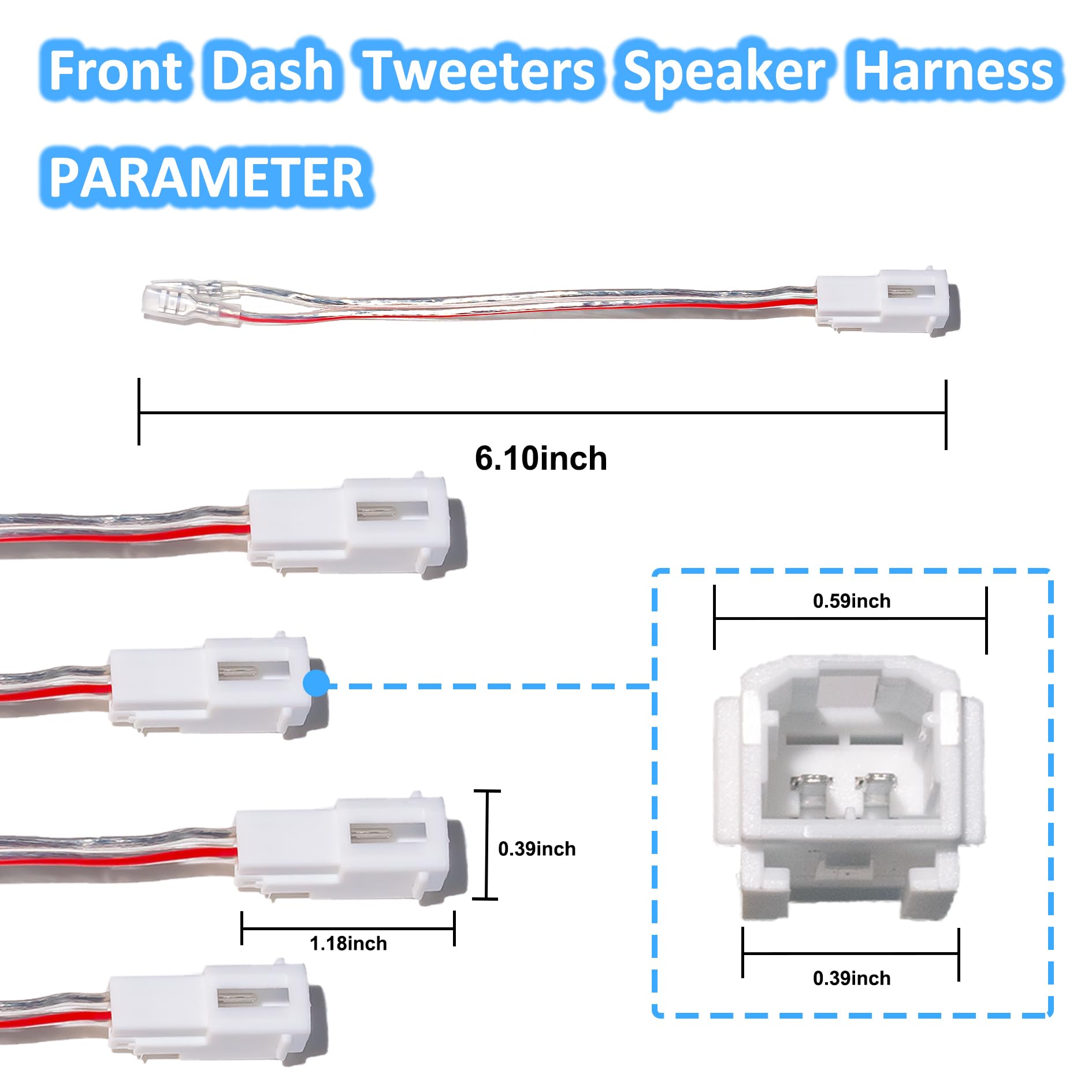 Front-Armaturenbrett-Hochtöner, Lautsprecher, Kabelbaum-Adapter, Stecker, Ersatz für Do-dge Ram JEE-p Chry-sler 2005–2022 Aftermarket Dash Hochtöner Audiokabelstecker, 4 Stück