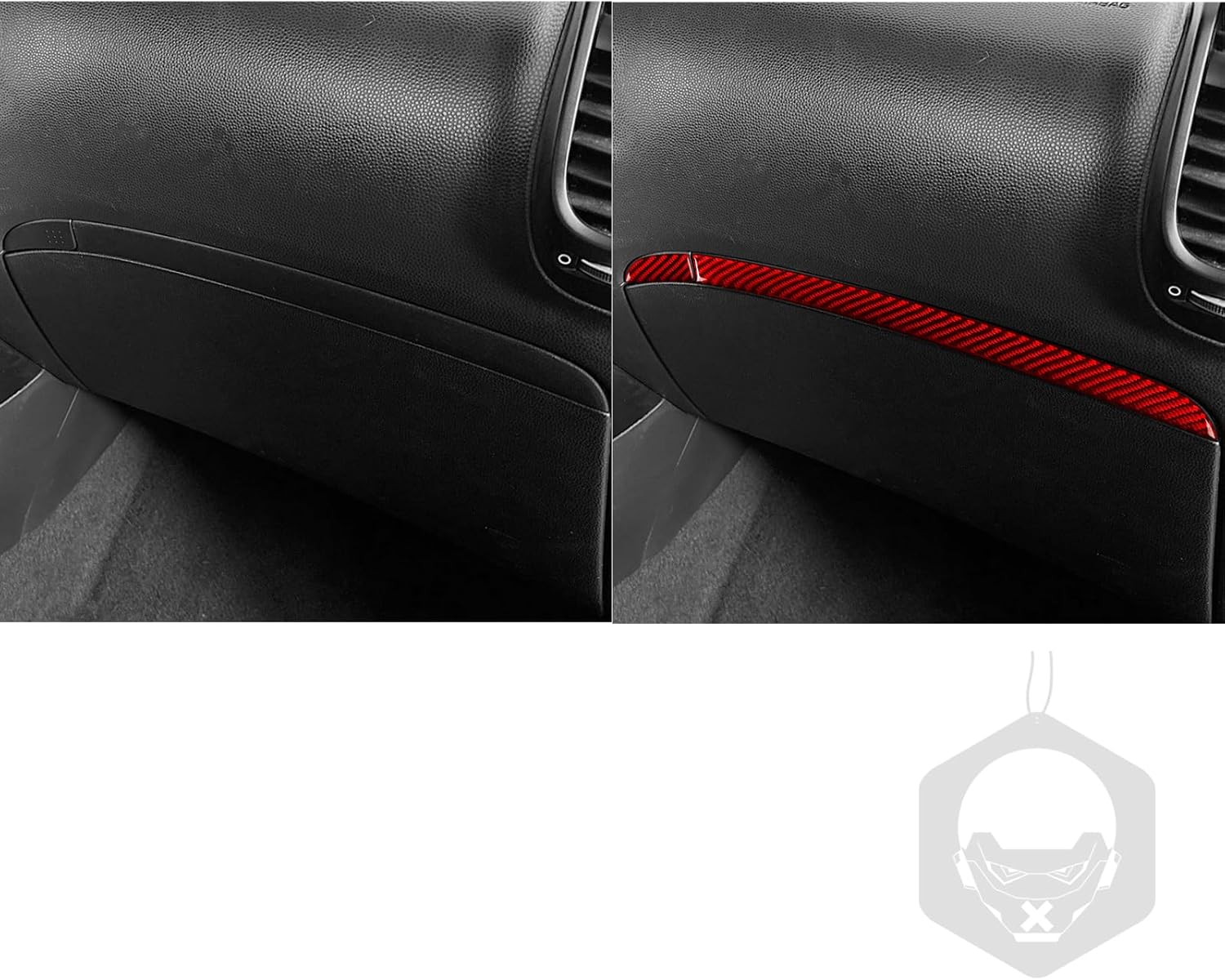 Red Real Carbon Fiber Car Co-Pilot Dashboard Panel Decoration Kit Sticker Set Compatible with Kia Soul(PS) 2014 2015 2016 2017 2018 2019 Auto Interior Accessories