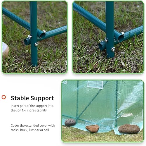 Miniatura 4 de Kit de invernadero para invernadero con ventanas de observación para plantas al aire libre, casas verdes para exteriores (L10 x 7 x 7 x 7 pies)