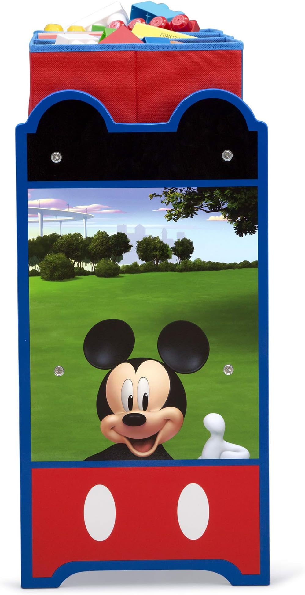 Delta Children Disney Mickey Mouse 6 Bin Design and Store Toy Organizer Mickey Mouse, TB84721MM-1054, TB84721MM, 24.61x11.81x26.57 Inch (Pack of 1)