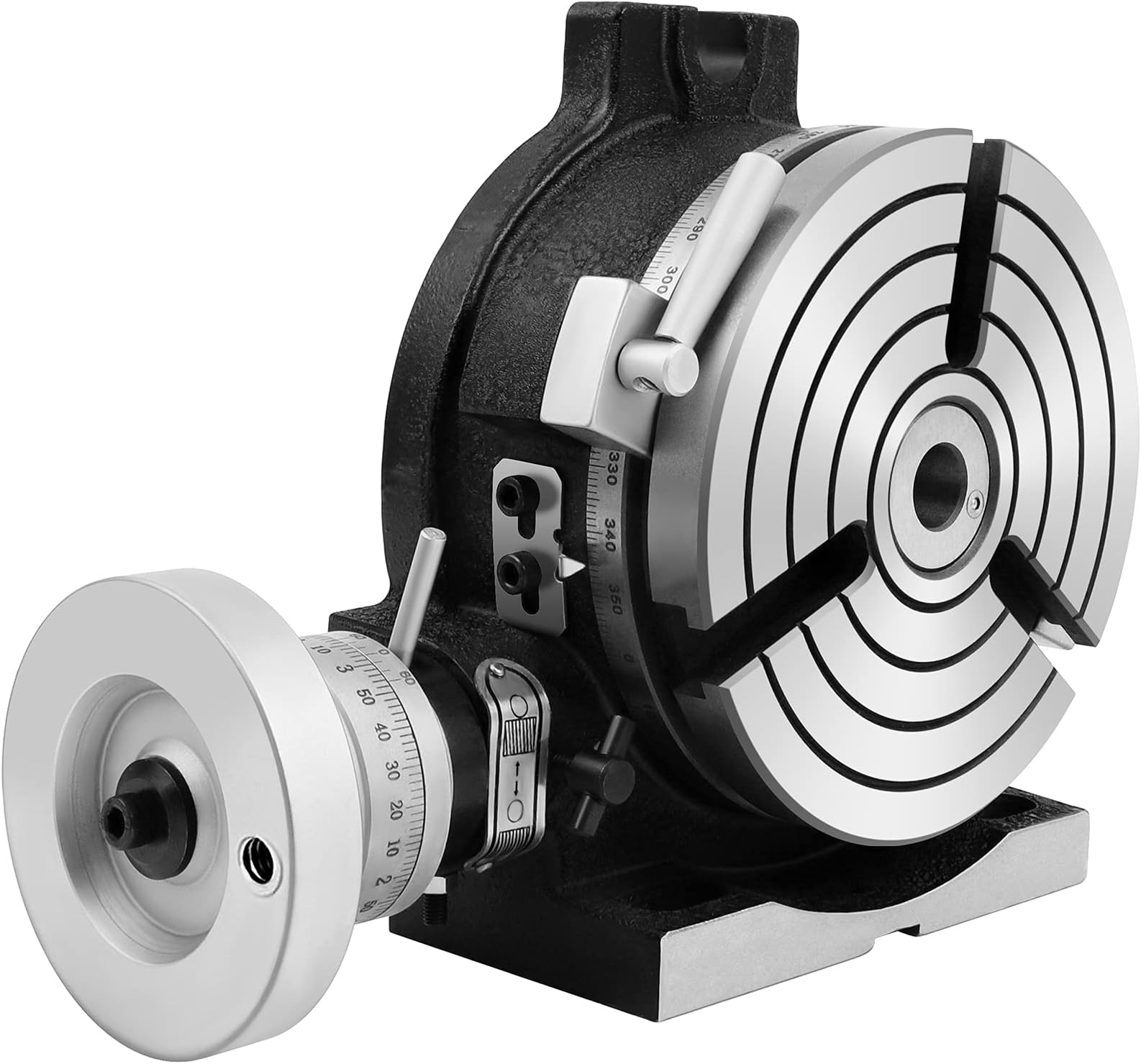 Rotary Table 6 inch (150mm) Horizontal Vertical Milling Table 3-Slot Milling Rotary Table MT-2 Rotary Table for Milling with Indexing Plate Set for Precision Milling Drilling Plate