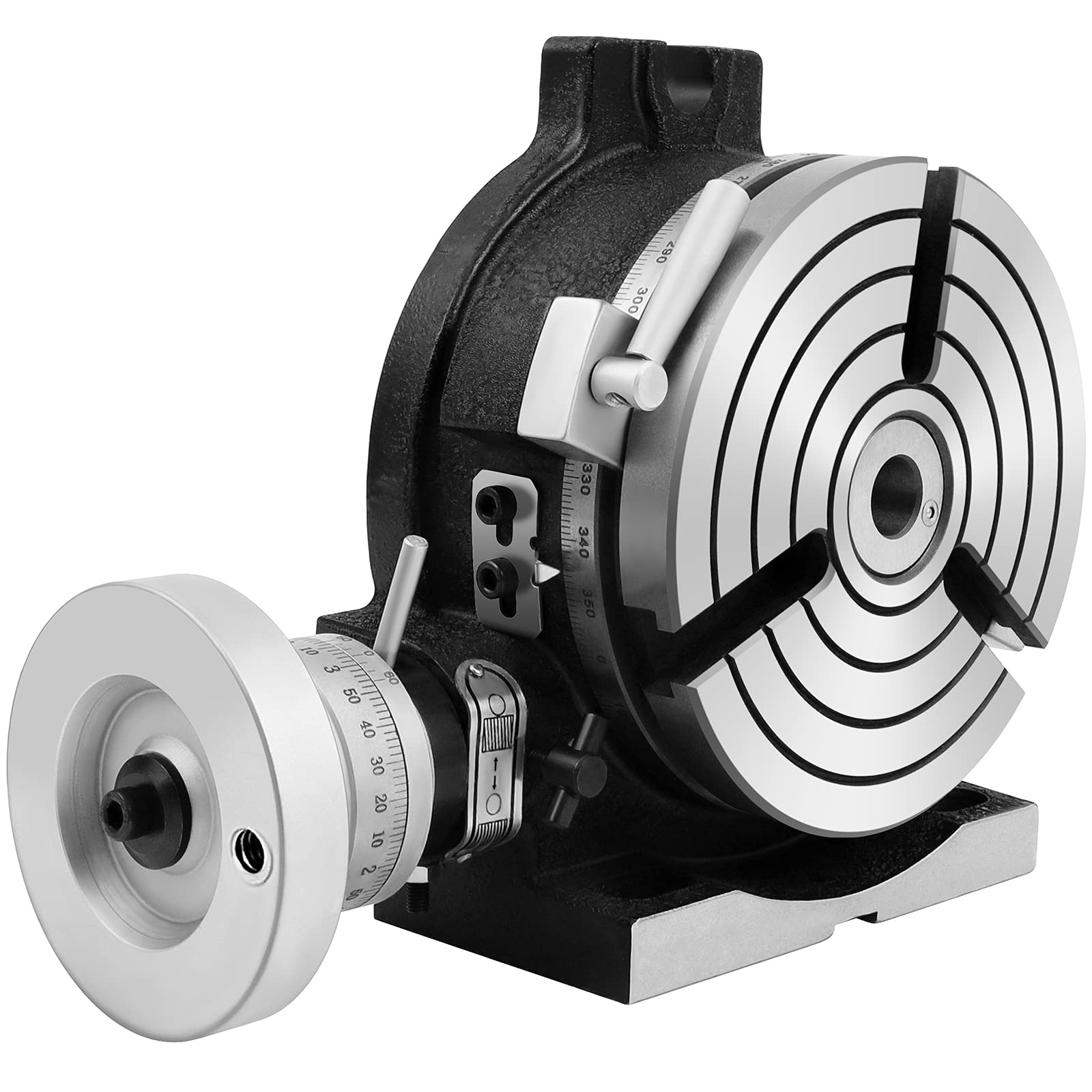 Rotary Table 6 inch (150mm) Horizontal Vertical Milling Table 3-Slot Milling Rotary Table MT-2 Rotary Table for Milling with Indexing Plate Set for Precision Milling Drilling Plate